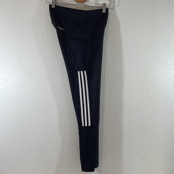 ADIDAS AEROREADY Lightweight High Rise 3-Stripe Mesh 7/8 Leggings Size Small - Picture 9 of 16